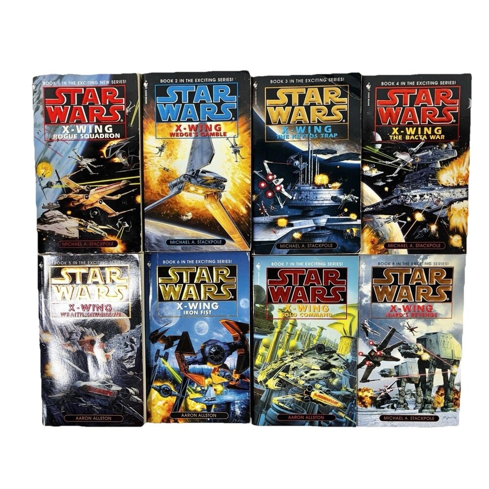 Star Wars X-Wing Vintage Paperback Book Lot 1-8